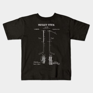 Hockey Stick Patent White Kids T-Shirt